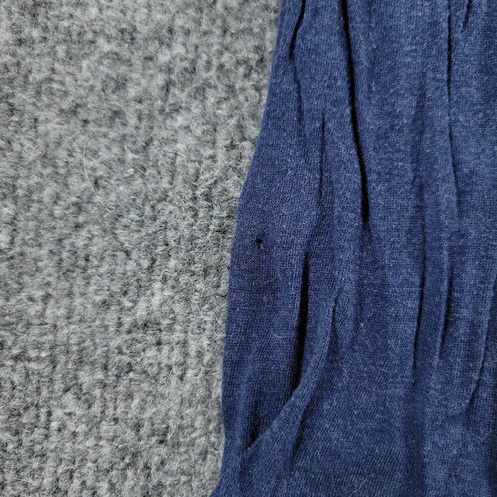 Prana Shirt Women Medium Blue Patch Logo Round Neck Long Sleeve Pocket Pullover - Picture 11 of 15